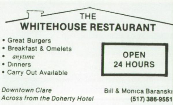 Whitehouse Restaurant - 1999 Yearbook Ad (newer photo)